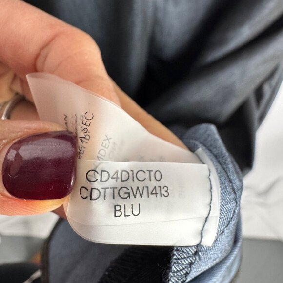 Calvin Klein Soft Jean A-Line Dress Exposed Back Zipper Attached Belt Size 16 - Picture 10 of 10